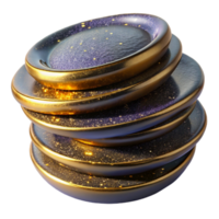 beautiful modern Stack of Plates Side View Isolated Element genuine png