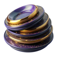 serene contemporary Stack of Plates Side View Isolated Element exclusive png