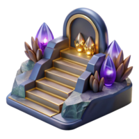dramatic modern Stone Steps Leading to Unknown Path Transparent Element detailed png