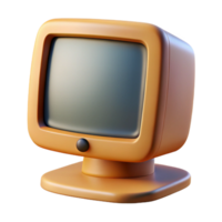 elegant contemporary CRT monitor, old computer display high quality png