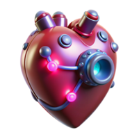 beautiful rustic Cybernetic heart with pulsating lights high quality png