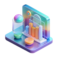 stunning artistic Holographic data interface with complex diagrams genuine png