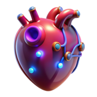 wonderful abstract Cybernetic heart with pulsating lights genuine png