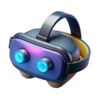 serene vintage Virtual reality headset with glowing sensors 4K png