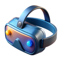 extraordinary artistic Virtual reality headset with glowing sensors premium png