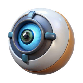 deslumbrante abstrato cibernético olho implantar com ampliação função Alto qualidade png