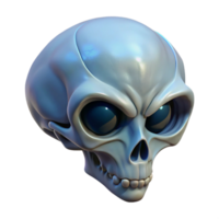 serene traditional Alien skull with intricate bone structure professional png