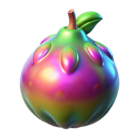 elegant minimalist Alien fruit with iridescent skin high resolution png
