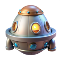 beautiful classic Spaceship escape pod with flashing lights high resolution png