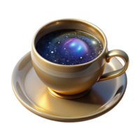 wonderful rustic Teacup with Saucer Top View Transparent Background high quality png