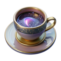 wonderful vintage Teacup with Saucer Top View Transparent Background authentic png