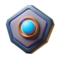 magnificent rustic Futuristic communicator badge with blinking light authentic png