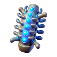 beautiful rustic Cybernetic spinal implant with glowing nodes high quality png
