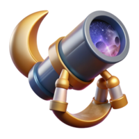 extraordinary abstract Telescope Observing Crescent Moon Transparent Background original png