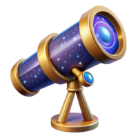 beautiful abstract Telescope with Star Chart Isolated Transparent Background detailed png