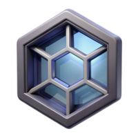serene artistic Spaceship window with hexagonal panels high quality png