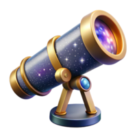 stunning minimalist Telescope with Star Chart Isolated Transparent Background high quality png