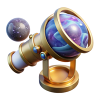 impressive vintage Telescope Viewing Saturn Isolated Transparent Background professional png