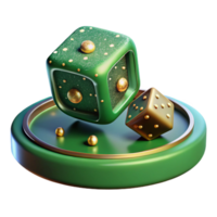 stunning minimalist Throwing Dice Onto Green Felt Table Transparent Background genuine png