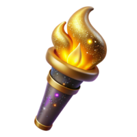 serene classic Torch Flame with Sparks Isolated professional png