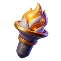 serene modern Torch Flame with Wind Effect Isolated exclusive png