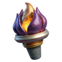 serene artistic Torch Flame with Realistic Lighting Isolated detailed png