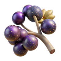 serene rustic Tree Branch with Berries Side View Isolated Cutout genuine png