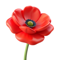 wonderful traditional Single poppy flower red petals authentic png