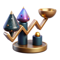 extraordinary creative Upward Trending Graph on Balancing Scale Cutout high resolution png