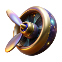 impressive artistic Vintage Airplane Propeller Spinning with Motion Blur Transparent Background premium png
