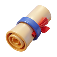 beautiful artistic Scroll, rolled up, tied with ribbon, 4K png