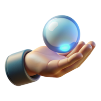 vibrant rustic Open hand, holding glowing orb, high resolution png