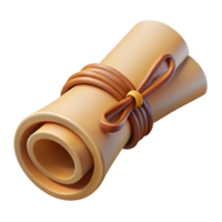 wonderful modern Old map, rolled up, tied with string, high quality png