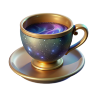 elegant artistic Vintage Teacup with Saucer Side View Isolated exclusive png