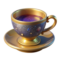 wonderful rustic Vintage Teacup with Saucer Side View Isolated detailed png