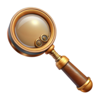 wonderful vintage Steampunk magnifying glass with a brass handle and intricate engravings authentic png