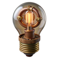 beautiful classic Steampunk lightbulb with exposed filaments and a brass socket high resolution png