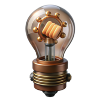 beautiful classic Steampunk lightbulb with exposed filaments and a brass socket high quality png