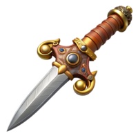 stunning creative Steampunk dagger with a brass handle and ornate carvings high resolution png