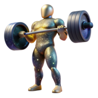 elegant modern Weightlifter Silhouette Side View Transparent high quality png