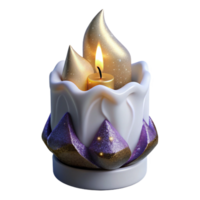 stunning rustic White Candle Burning Transparent Background authentic png