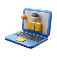 wonderful modern Laptop with conference on screen high quality png