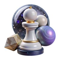 elegant abstract White Chess Pawn Front View Element high resolution png