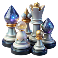 serene contemporary White Chess Pieces Set Transparent Background authentic png