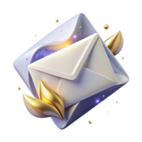 serene abstract White Envelope Front View Transparent Cutout high quality png