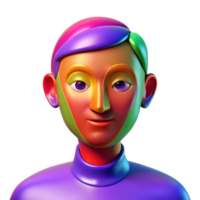 wonderful creative Abstract human face, colorful, high resolution png