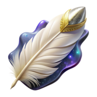 magnificent abstract White Feather Falling Downward Cutout high quality png