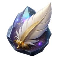 magnificent artistic White Feather Falling Isolated premium png