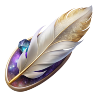 serene vintage White Feather Floating Angled View Element high quality png