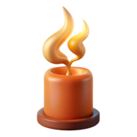 vibrant minimalist A single, burning candle flame with a wisp of smoke, 4K png